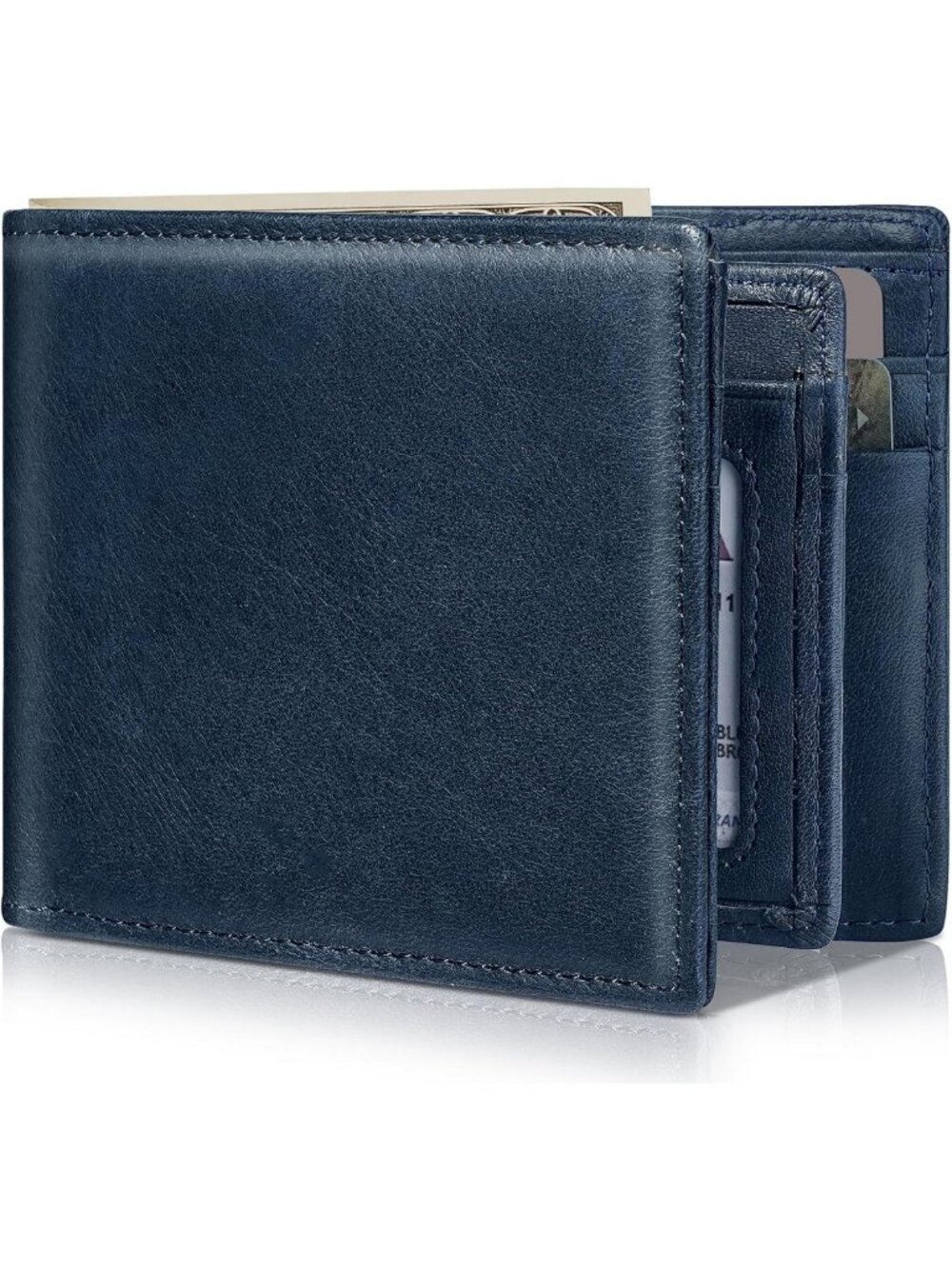 Genuine Leather Bifold Wallet for Men | RFID Blocking, 13 Card Holders, Gift Box